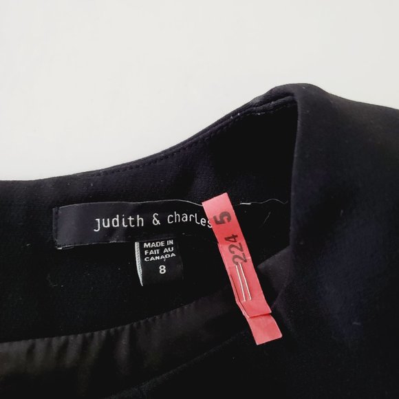 Judith & Charles Canada Top Short Sleeve Zip Back Wool Designer Modern Black 8 - Picture 6 of 9